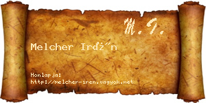 Melcher Irén névjegykártya